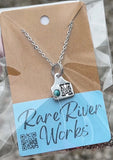 Tiny Cow Tag Initial Necklace