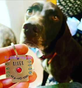 Notched Square Pet ID Tag